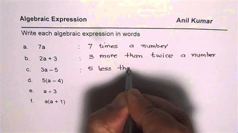 How to Write an Expression